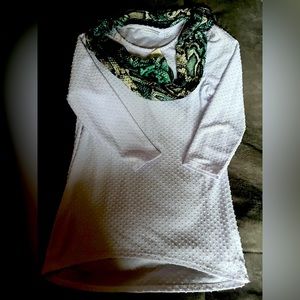 White size small top with scarf included